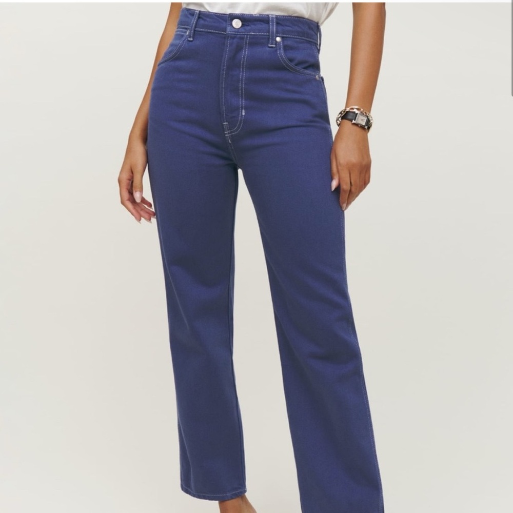 Reformation Blue High Rise Jeans in style cowboy size 25 color Danube